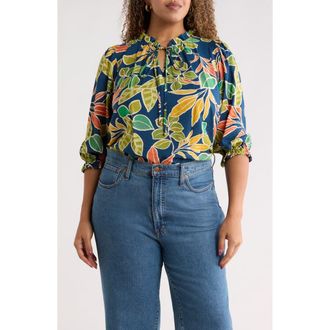 Renee C Leaf Print Top in Navy at Nordstrom Rack, Size 2 X