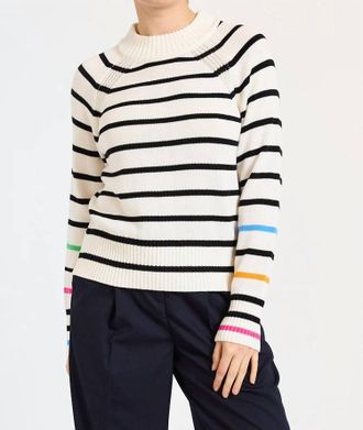 Brodie Liberty Stripe Crew Top In Ivory