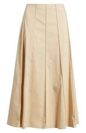 Anne Klein Paneled A-Line Midi Skirt in Safari at Nordstrom, Size X-Small P