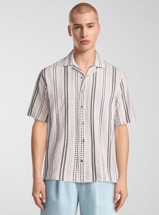 Djab Mens Folk stripe camp shirt