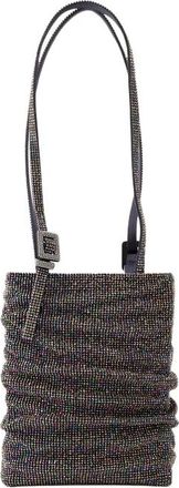 Benedetta Bruzziches Lollo LA Grande - Hematite Rhinestone Mesh Schoudertas - Dames - Schoudertassen - Paars - ONE Size - Satijn - Tassen