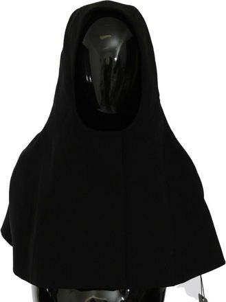 Dolce & Gabbana Womens Black Wool Whole Head Hooded Scarf Hat Virgin