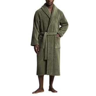 Polo Ralph Lauren Badjas met sjaalkraag van badstof - Heren - Badjassen - Groen - L/Xl - Katoen - Nachtkleding
