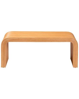 Baxton Studio Guevara Bohemian Fluted Rattan Coffee Table