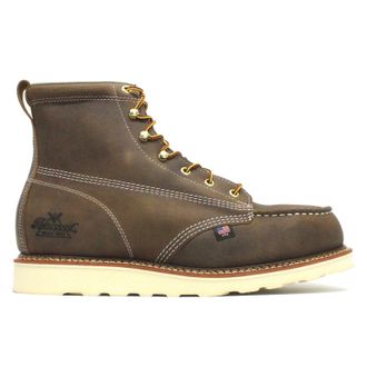 Thorogood 6 Inch Moc Toe Safety Toe Leather Mens Ankle Boots - Crazyhorse - Size:UK 10.5