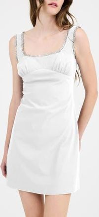 Blu Pepper Lace Trim Minidress in White at Nordstrom Rack, Size Large