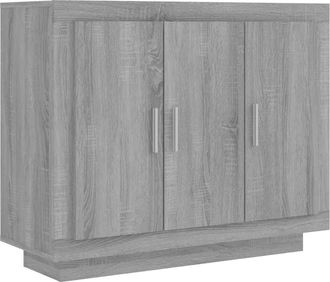 vidaXL Vidaxl - Aparador De Madera Contrachapada Gris Sonoma 92x35x75 Cm