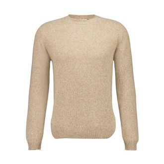 Boglioli Truien & Vesten, Heren, Beige, S, Wol, Wollen Kasjmier Trui met Ronde Hals