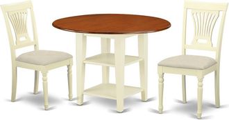 East West Furniture Dining Room Set Buttermilk & Cherry, SUPL3-BMK-C