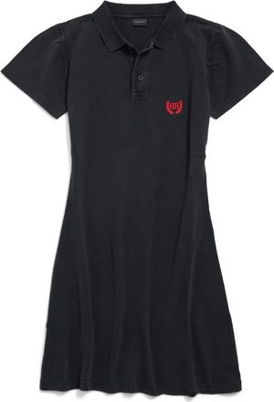 Balenciaga Zwarte Mini Polo Jurk Katoen Piqu&eacute; - Dames - Korte kleedjes - Zwart - M - Katoen - Kleedjes