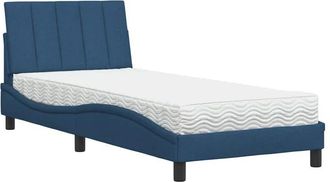 vidaXL Cama Con Colch&oacute;n Tela Azul 80x200 Cm Vidaxl