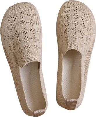 Generic Women Flat Shoes Knitted Lightweight Slip-On Loafers Breathabel Soft Comfortable Ballet Flats Knit Dress Shoes Pumps Shoe Round Toe Suitable For Shopp