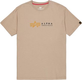 Alpha Industries T-Shirt ALPHA INDUSTRIES Alpha Label T-Shirt PP, Herren, Gr. XXL, beige (vintage sand), Obermaterial: 100% Baumwolle, Shirts T-Shirt