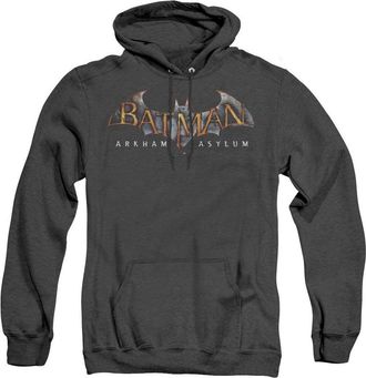 Gildan Batman Arkham Asylum Logo Adult Heather Hoodie / Hooded Sweatshirt