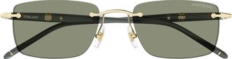 Montblanc Rimless Rectangular Sunglasses with Gold-tone Accents