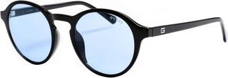 Guess Ronde Acetaat Zonnebril met Merk Gravure - Dames - Zonnebrillen - Zwart - ONE Size - Accessoires