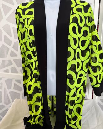 Frank Lyman Design Lightweight Jacket In Lime Green/black