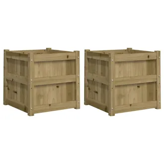 vidaXL Vidaxl - Jardineras De Exterior 2 Unidades Madera Impregnada De Pino