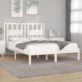 vidaXL Estructura De Cama Madera Maciza De Pino Blanco 120x200 Cm Vidaxl