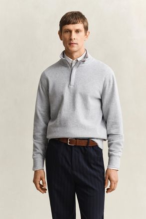 GANT Men Sacker Rib Half-Zip Sweatshirt (XXXL) GREY MELANGE