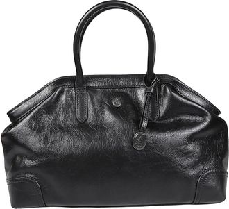 Ash Black Justine Structured Calf Leather Shoulder Bag