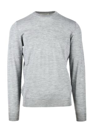 FILIPPO DE LAURENTIIS Mouse Grey Merino Wool Mens Crewneck Sweater