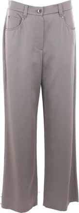 Brunello Cucinelli Iron Wide-Leg Tailored Trousers, Brand Size 44 (US Size 10)