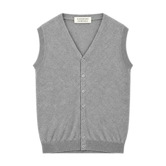 Cashmere Company Cashmere Company, Truien & Vesten, Heren, Grijs, 2Xl, Katoen, Gilet Bottoni F.12