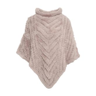 Liu Jo Ponchos, female, Pink, ONE SIZE, Rosa Chevron Poncho Cape Aw25