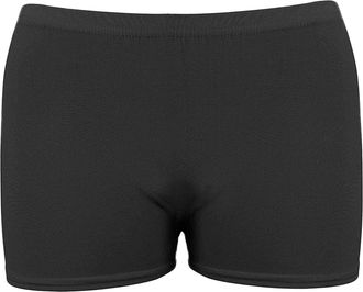 Generic GUBA Girls Kids Neon Microfiber Hot Pants Super Soft Shorts Dance Gym Party Stretch Stylish Yoga Knickers Short Pant (Black, 11-12 Years)
