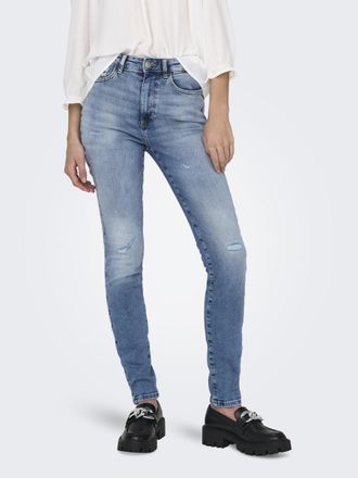 Only Skinny-fit-Jeans ONLY ONLFOREVER ICON HW SK LAK DNM GEN476NOOS, Damen, Gr. 25, L&auml;nge 32, blau (light medium blau denim), Denim/Jeans, Obermaterial: 97