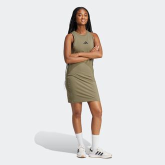 adidas Shirtkleid ADIDAS SPORTSWEAR FUTURE ICONS SMALL LOGO, Damen, Gr. XL, N-Gr, gr&uuml;n (olive strata), Obermaterial: 90% Baumwolle, 10% Elasthan, Kleider Shi