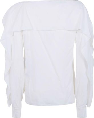 Lanvin Off-The-Shoulder Top With Ruffled Sleeves