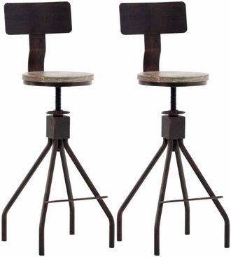 Clp Set 2 taburetes industriales regulables en metal bronce