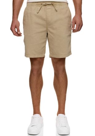 Indicode Shorts INDICODE INWamo, Herren, Gr. XXL, N-Gr, gelb (cornstalk), Web, Obermaterial: 55% Baumwolle, 45% Leinen, unifarben, slim fit knielang, Hosen Sho