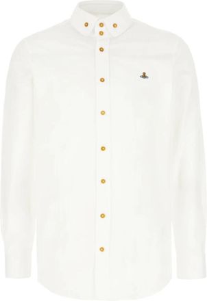 Vivienne Westwood Orb Logo Shirt - Heren - Casual Overhemden - Wit - L - Katoen - Overhemden
