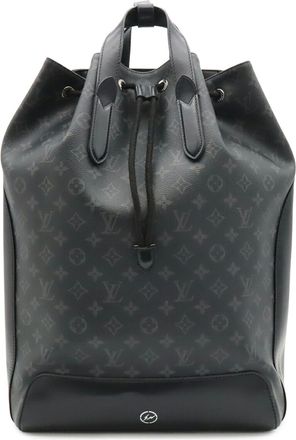 Louis Vuitton Black Gray Monogram Eclipse Canvas Leather Backpack (Pre-Owned)