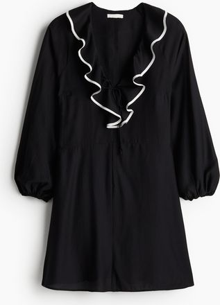 H&M Volantkleid - Schwarz