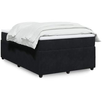 vidaXL Cama Box Spring Con Colch&oacute;n Terciopelo Negro 120x190 Cm Vidaxl