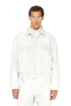 Diesel Elasticated trucker jacket in denim - Denim Jackets - Man - White