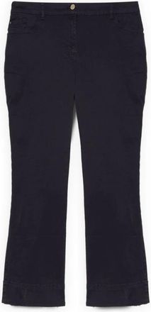 Fiorella Rubino Kick Flare Katoenen Flare Broek - Dames - Vrijetijds broeken - Blauw - 2XL - Katoen - Broeken