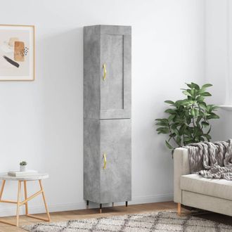 vidaXL Aparador De Madera Contrachapada Gris Hormig&oacute;n 34,5x34x180 Cm Vidaxl