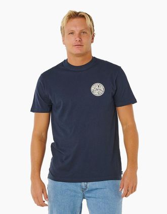 Rip Curl Mens Rip Curl Mens Streamline Pass Graphic Short Sleeve T-Shirt - Navy - Size: 42