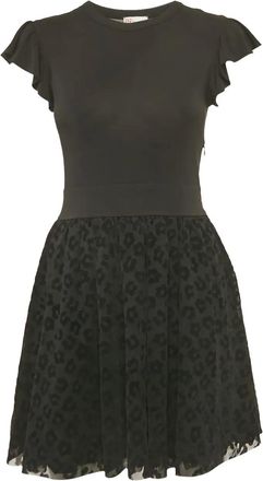 Valentino Abito con stampa animalier - Nero