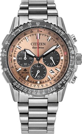 Citizen Promaster Navihawk Eco-Drive Chronograph Bracelet Watch, 40mm in Silver-Tone/orange at Nordstrom