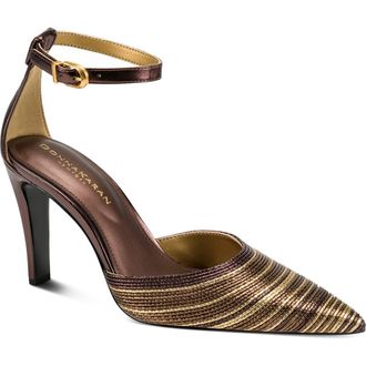 DKNY Patricia Ankle Strap Pointed Toe Pump in Canyon Bro at Nordstrom, Size 8