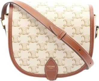 Celine Pre-owned Cross Body Bags, female, Beige, Size: ONE SIZE Pre-owned Canvas Cross Body Bag