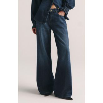 DL1961 DL Aura Alex Baggy Low Rise Wide Leg Jeans in Fall Blues Aura at Nordstrom, Size 27