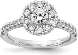 Diamond2Deal 14k White Gold Lab Grown Diamond Engagement Ring 1Ct Clarity- VS Color- D-E