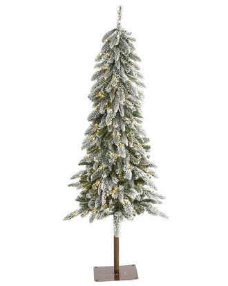 Nearly Natural 5.5Ft. Flocked Washington Alpine Christmas Artificial Tree